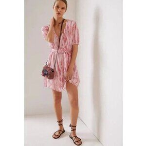 Cloth & Stone Pink Watercolor Cutout Mini Dress